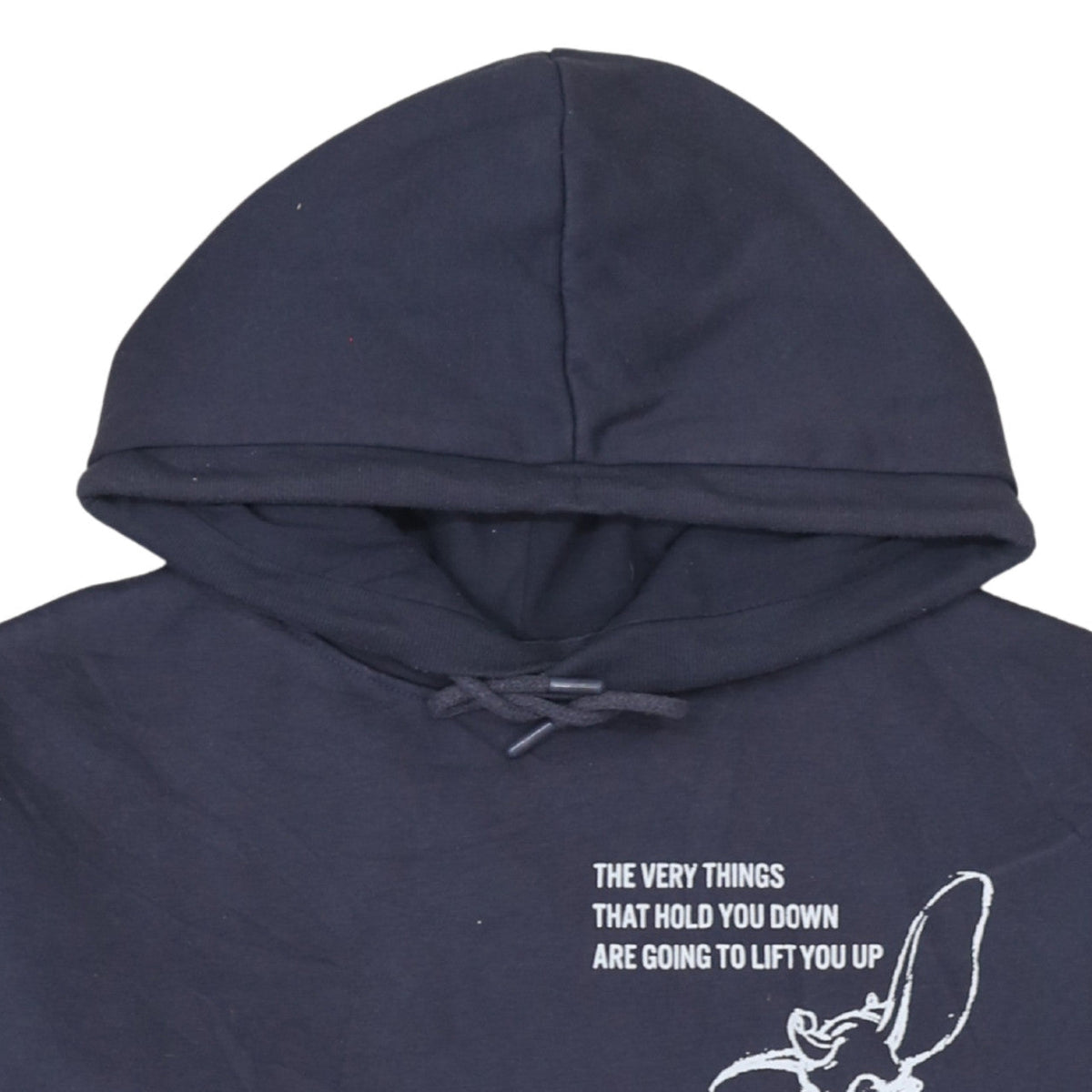 Disney Womens Navy Dumbo Graphic Pullover Hoodie Size S 10/12