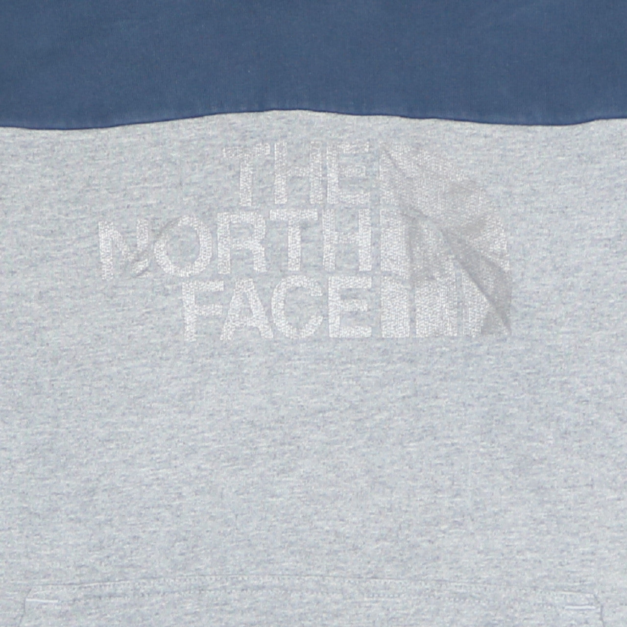 The North Face Boys Grey & Blue Pullover Hoodie Youth Large Logo Sweatshirt