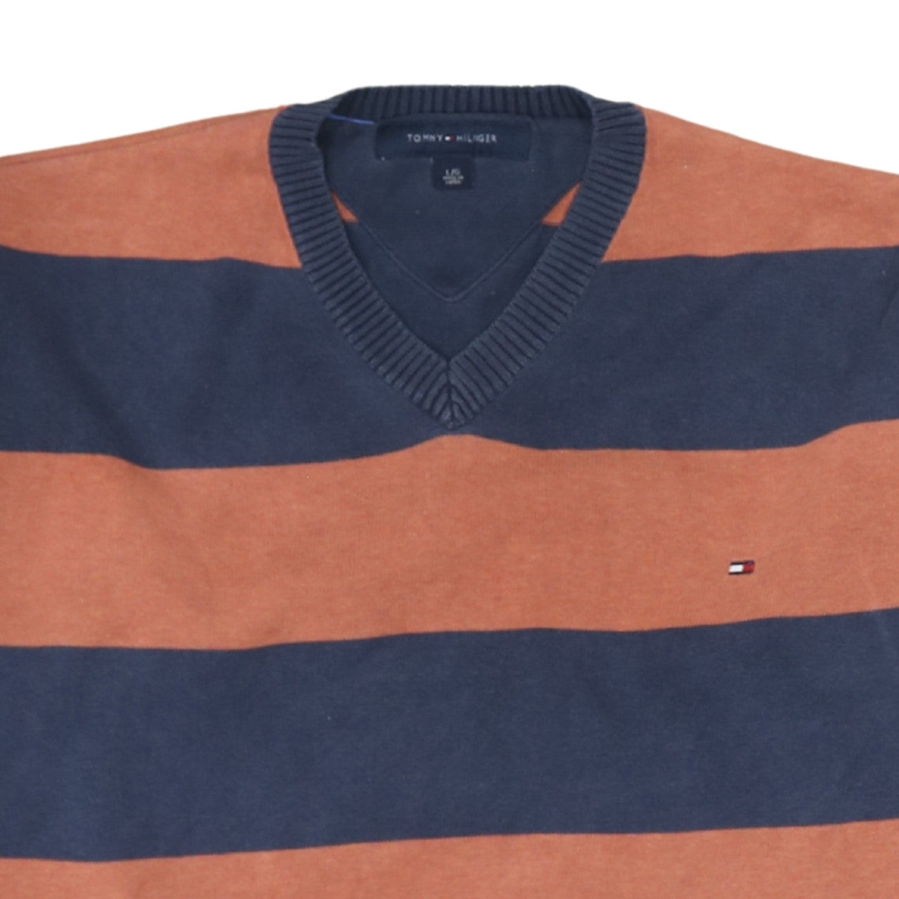 Tommy Hilfiger Men’s Multicoloured Cotton V-Neck Jumper L