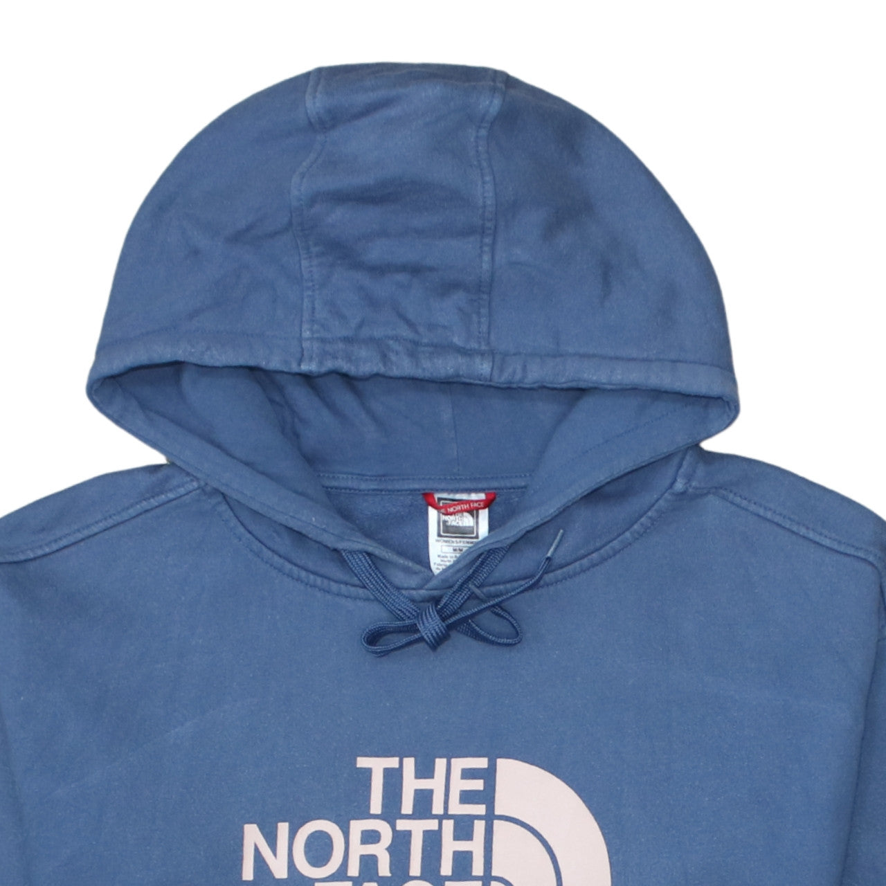 The North Face Womens Blue Pullover Hoodie Medium 100% Cotton Logo Casual