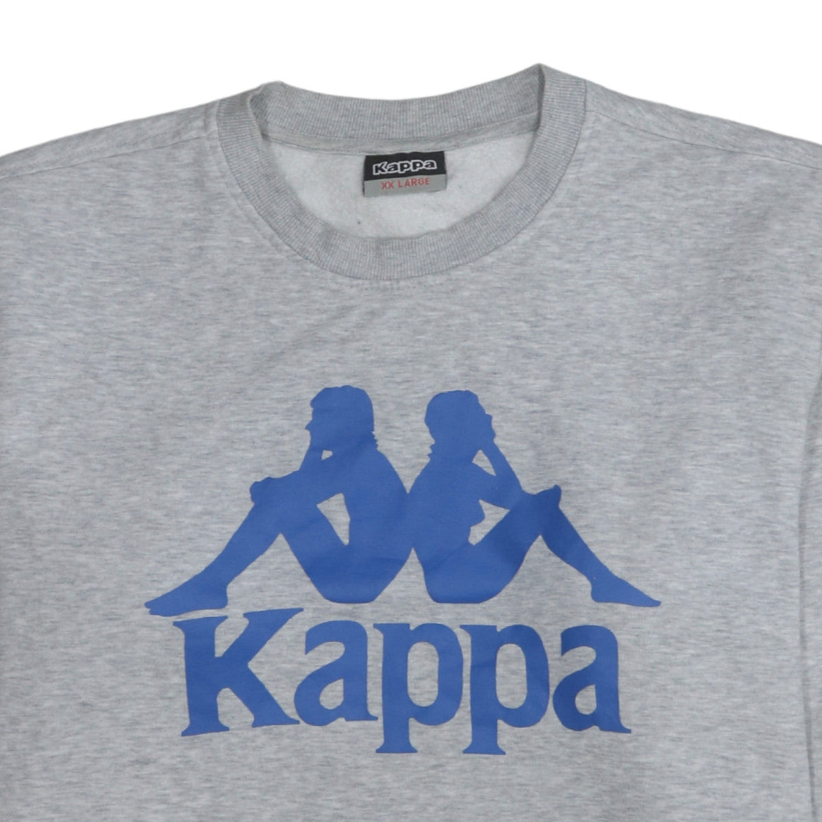 Kappa Men's Grey 2XL Pullover Sweatshirt with Blue Logo