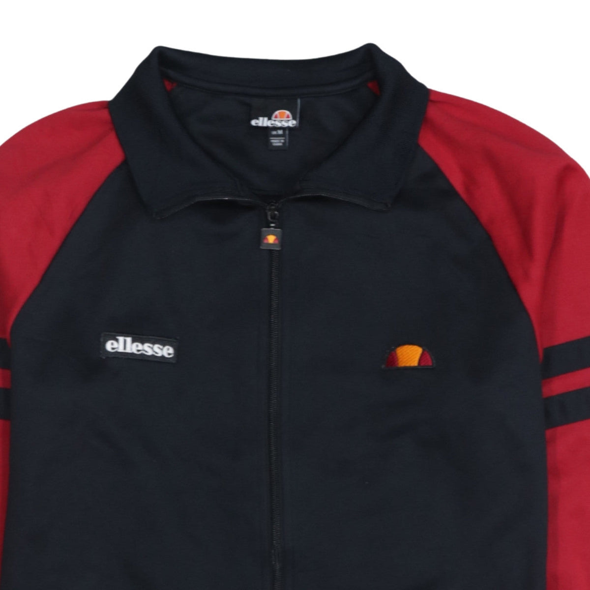 Ellesse Men's Black Red Full Zip Sweatshirt UK M