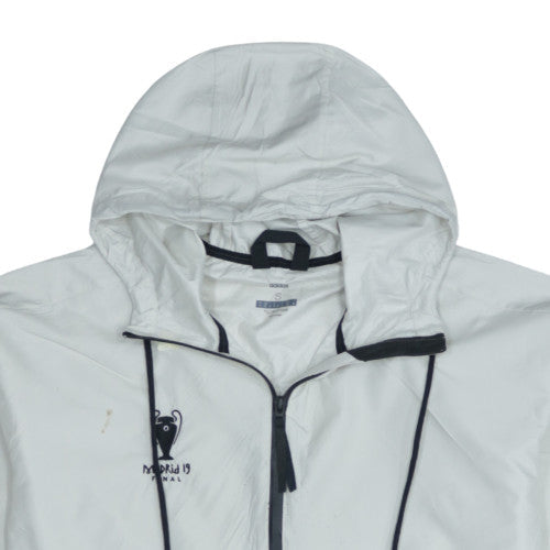 Adidas Men’s White ClimaStorm Windbreaker Jacket Size S Madrid 19