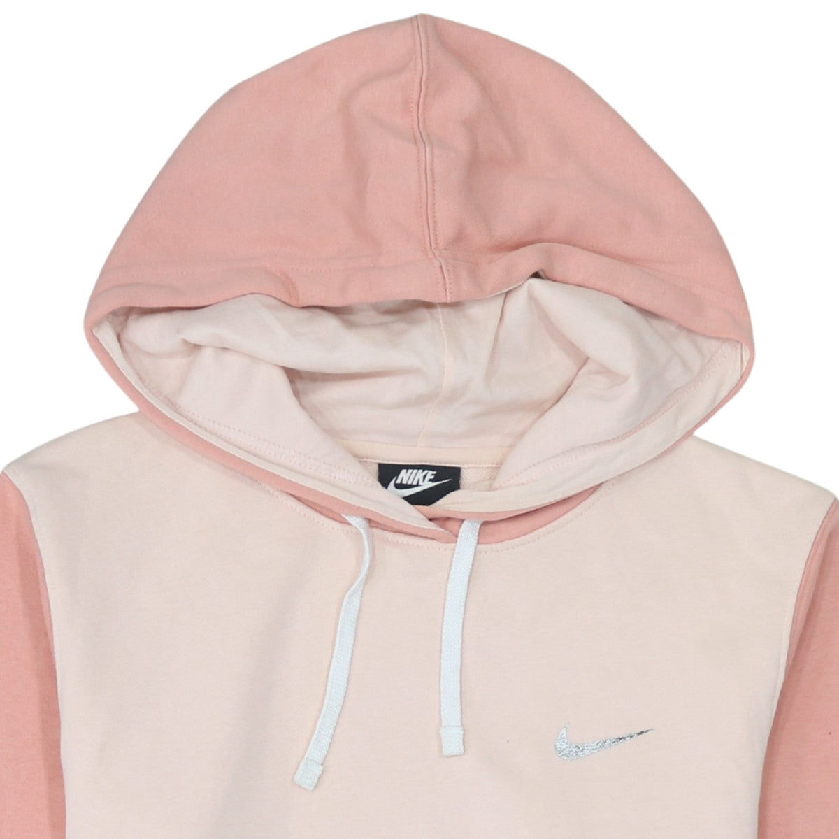 Nike Womens Pink & Beige Pullover Hoodie XS Cotton Blend