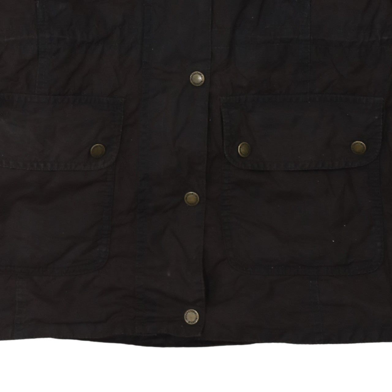 Barbour Women Brown Waxed Parka Jacket Size 10 Hooded Lined