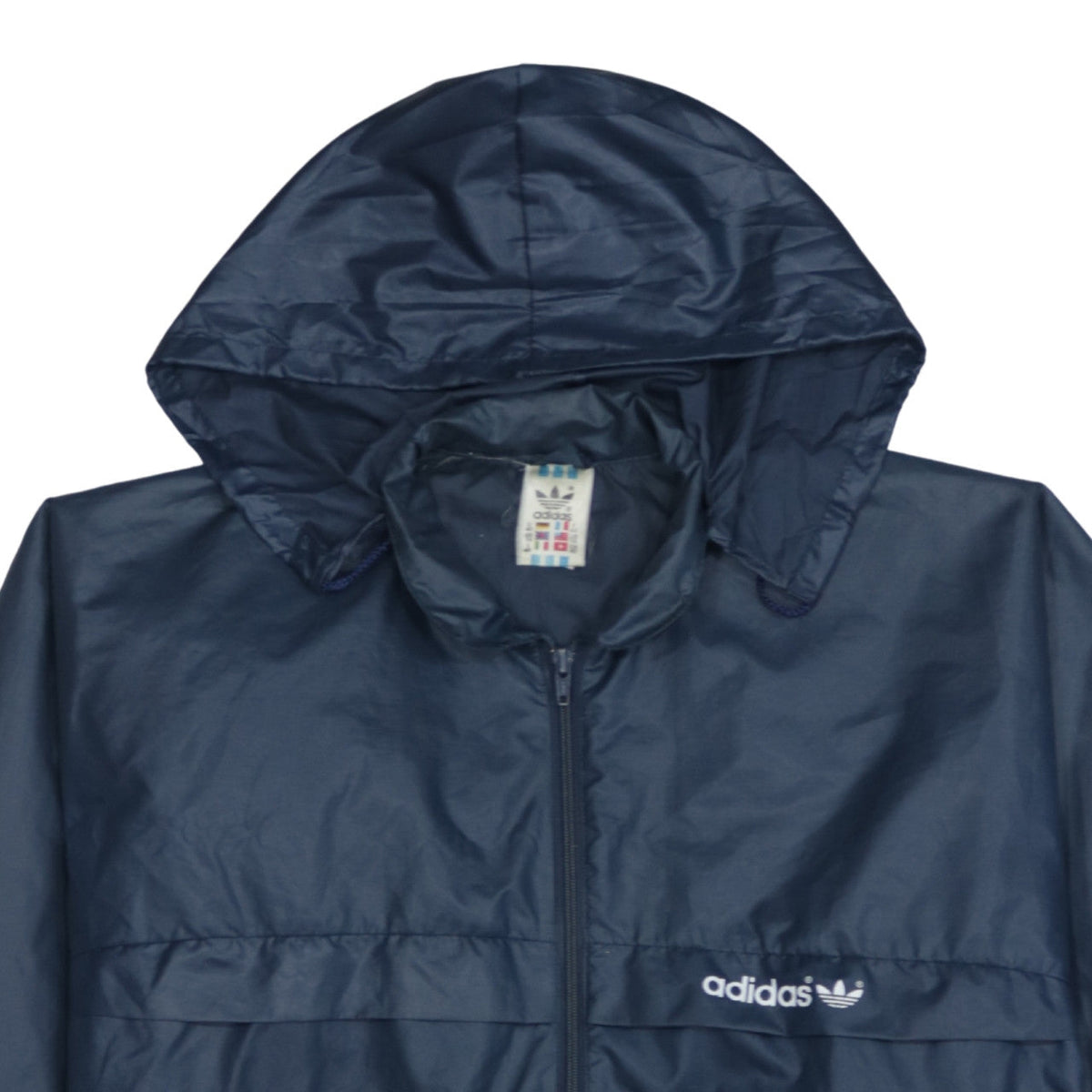 Adidas Men's Blue Windbreaker Hooded Sports Jacket Size L