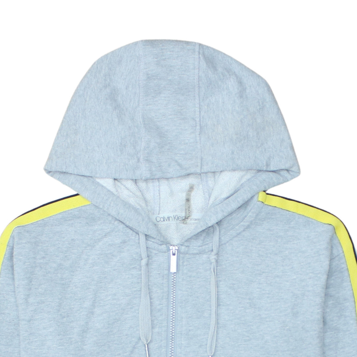 Calvin Klein Men’s Grey Full Zip Hoodie Size M Lightweight Logo Trim