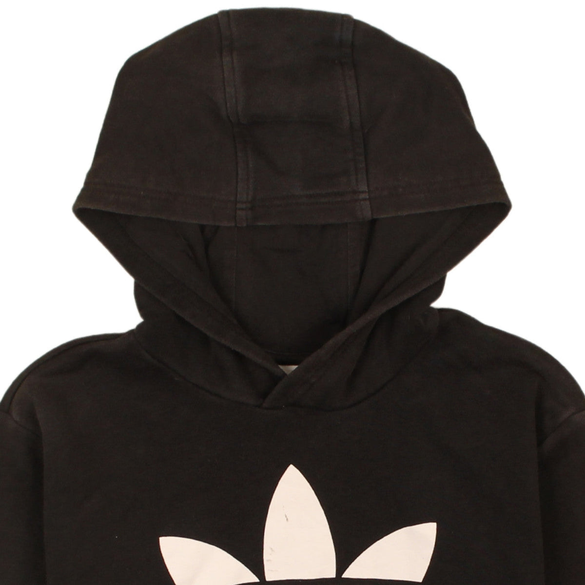 Adidas Boys Black Pullover Hoodie L 13-14 Years Logo Print Cotton Blend