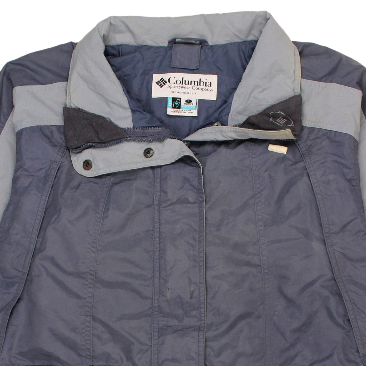Columbia Women's Blue Long Parka Jacket L Waterproof Outdoor