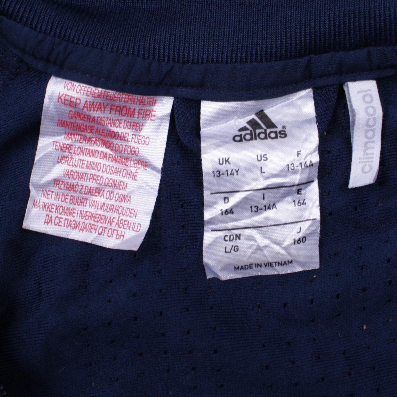 Adidas Boys Blue Full Zip Hoodie Sweatshirt 13-14 Years Football ClimaCool