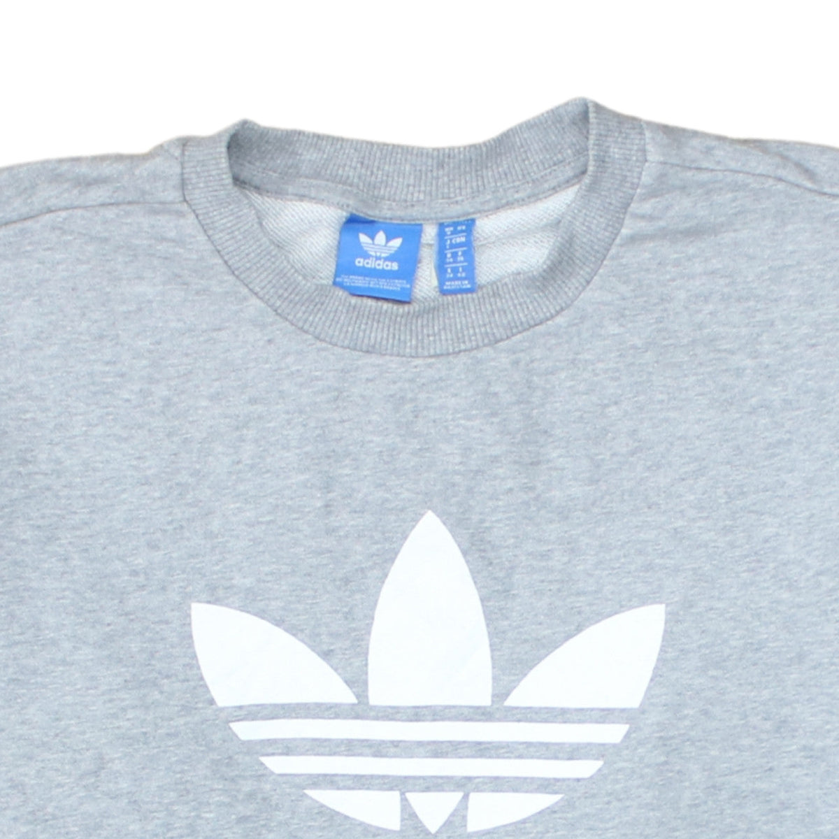 Adidas Women's Grey & Blue Crew Neck Sweatshirt Size 8 Classic Logo