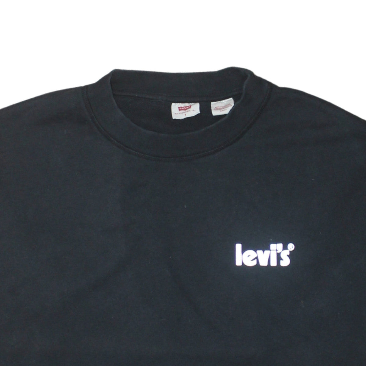 Levi's Women's Black Small Crew Neck Pullover Sweatshirt