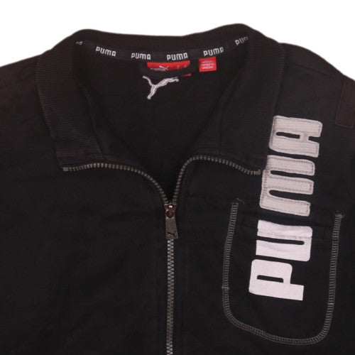 Puma Boys Black Full Zip Sweatshirt Size 12 Years Logo Fleece