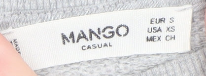 Mango Women Grey 'ART' Pullover Sweatshirt Size XS Casual Wear