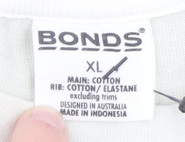 Bonds Mens Beige Crew Neck Long Sleeve Sweatshirt XL Cotton