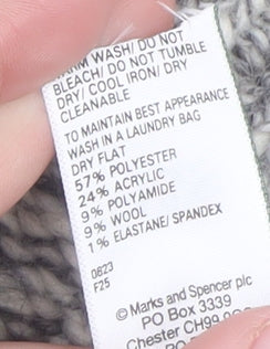 Marks & Spencer Mens Grey Chunky Knit Crew Neck Pullover Jumper Size L