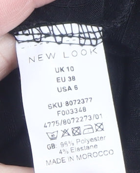 New Look Women's Black Long Sleeve Tunic Blouse UK 10