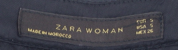 Zara Woman Women Multicoloured Size 8 Silk A-Line V-Neck Dress