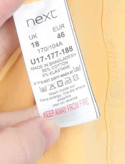 Next Women’s Yellow Sleeveless A-Line Cotton Stretch Dress Size 18