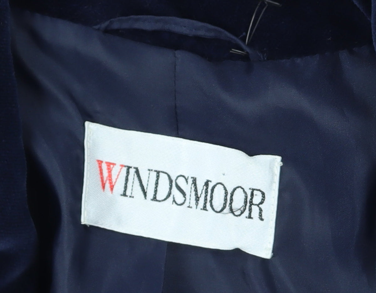 Windsmoor Women's Blue Wool Overcoat Size 16 Lined Classic Style