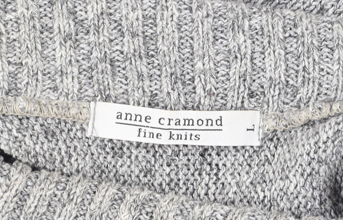 Anne Cramond Womens Grey Cowl Neck Chunky Knit Jumper Size L
