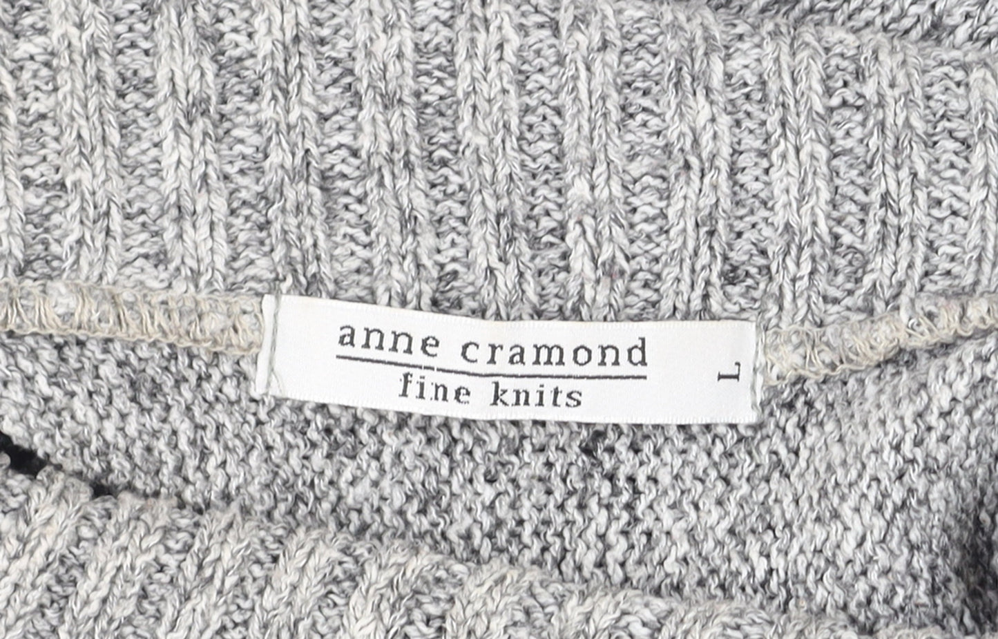 Anne Cramond Womens Grey Cowl Neck Chunky Knit Jumper Size L