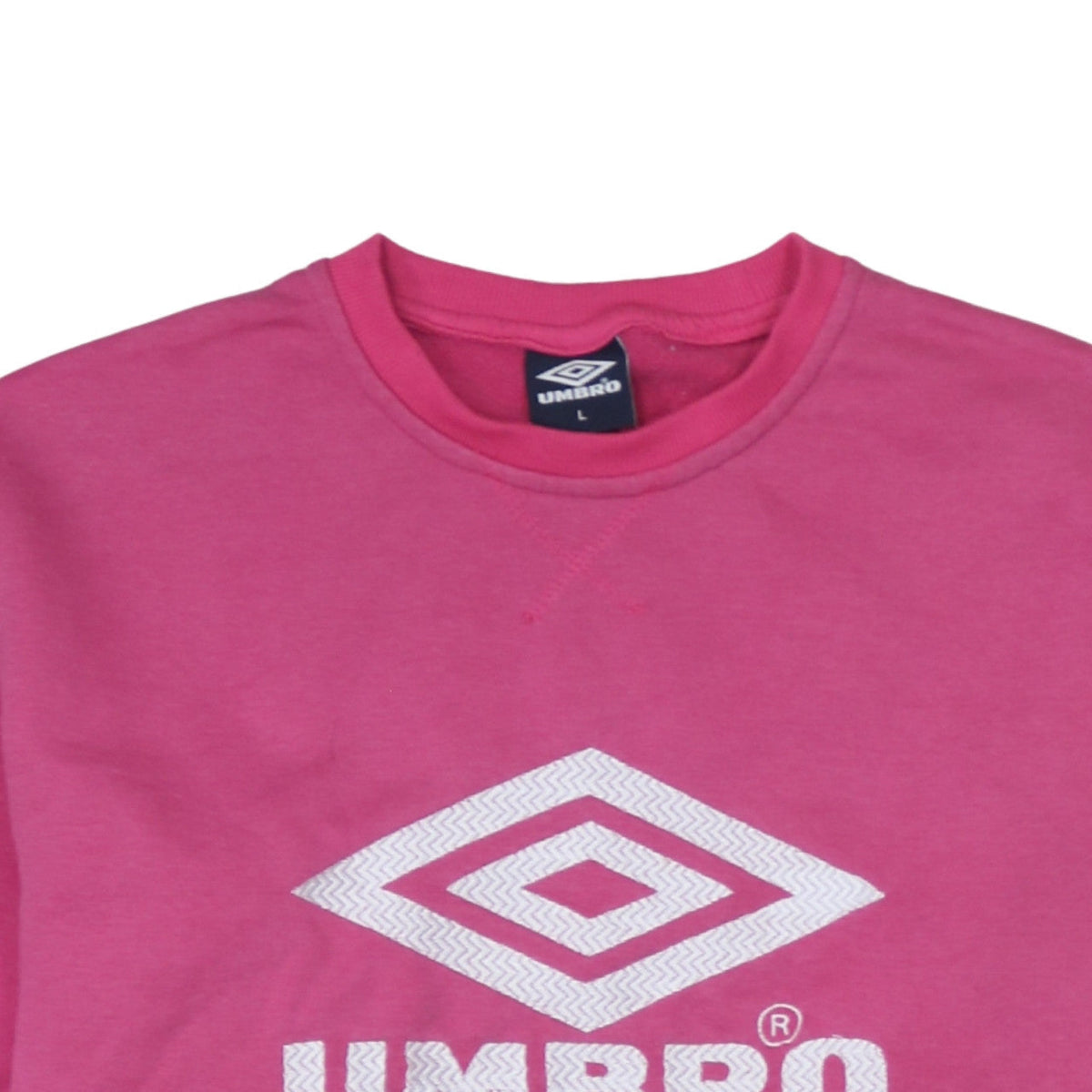 Umbro Womens Pink Cotton Blend Crew Neck Sweatshirt Size L
