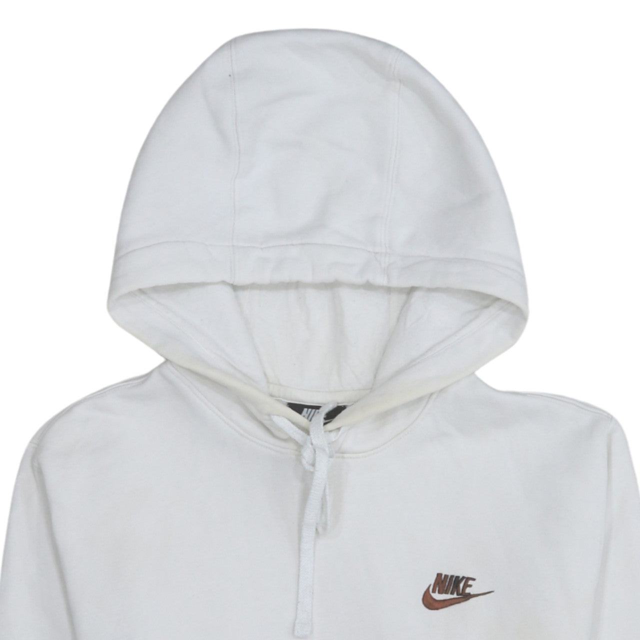 Nike Men's White XS Pullover Hoodie with Brown Logo