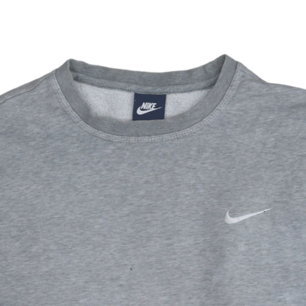 Nike Men's Grey Crew Neck Sweatshirt L Long Cotton Blend