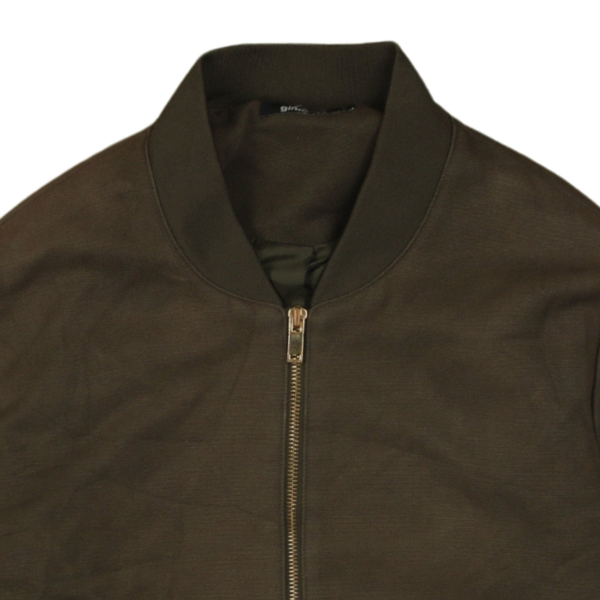 Gina Tricot Men’s Brown Cotton Blend Full Zip Bomber Jacket Size S
