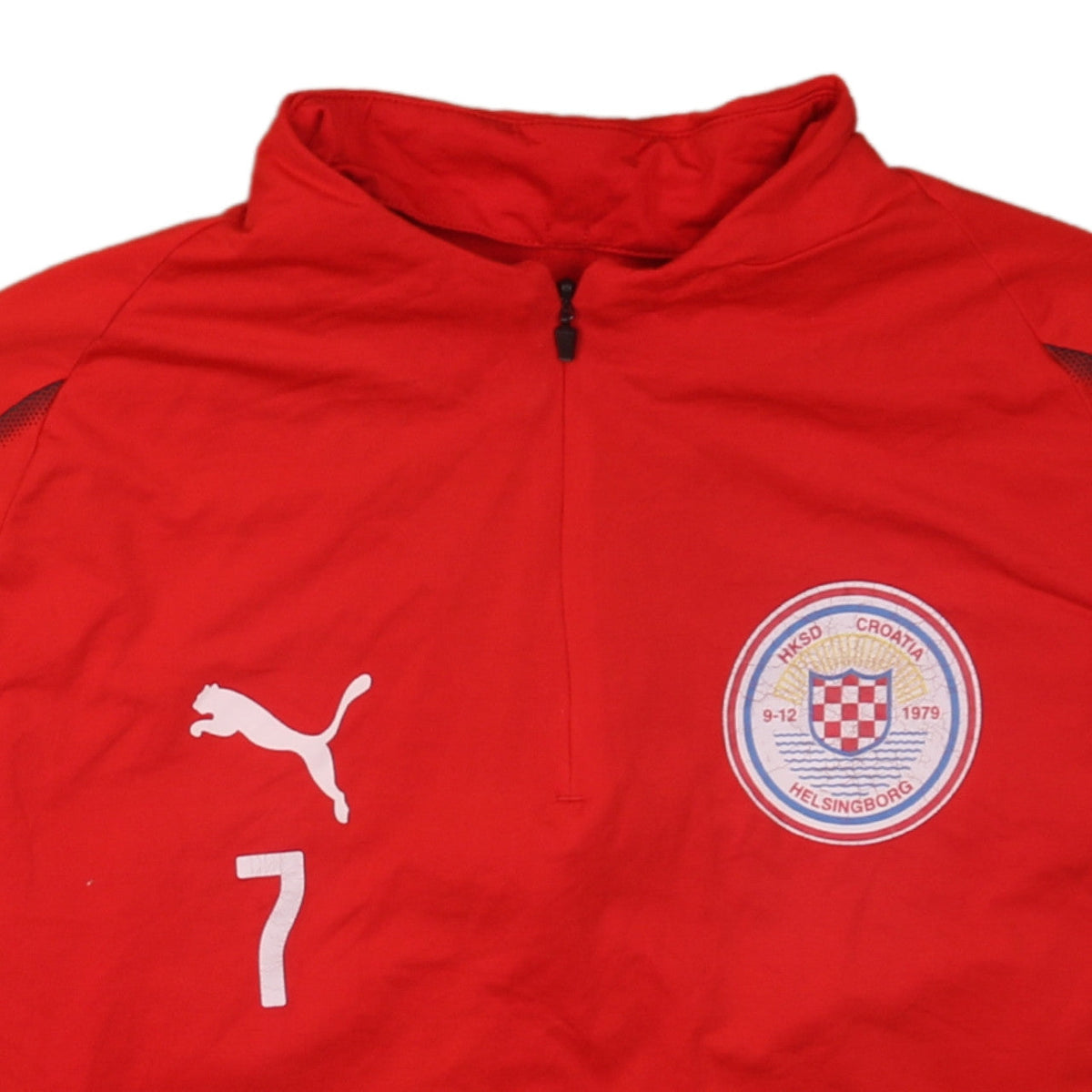 Puma Mens Red 1/4 Zip Athletic Football Sweatshirt Size S