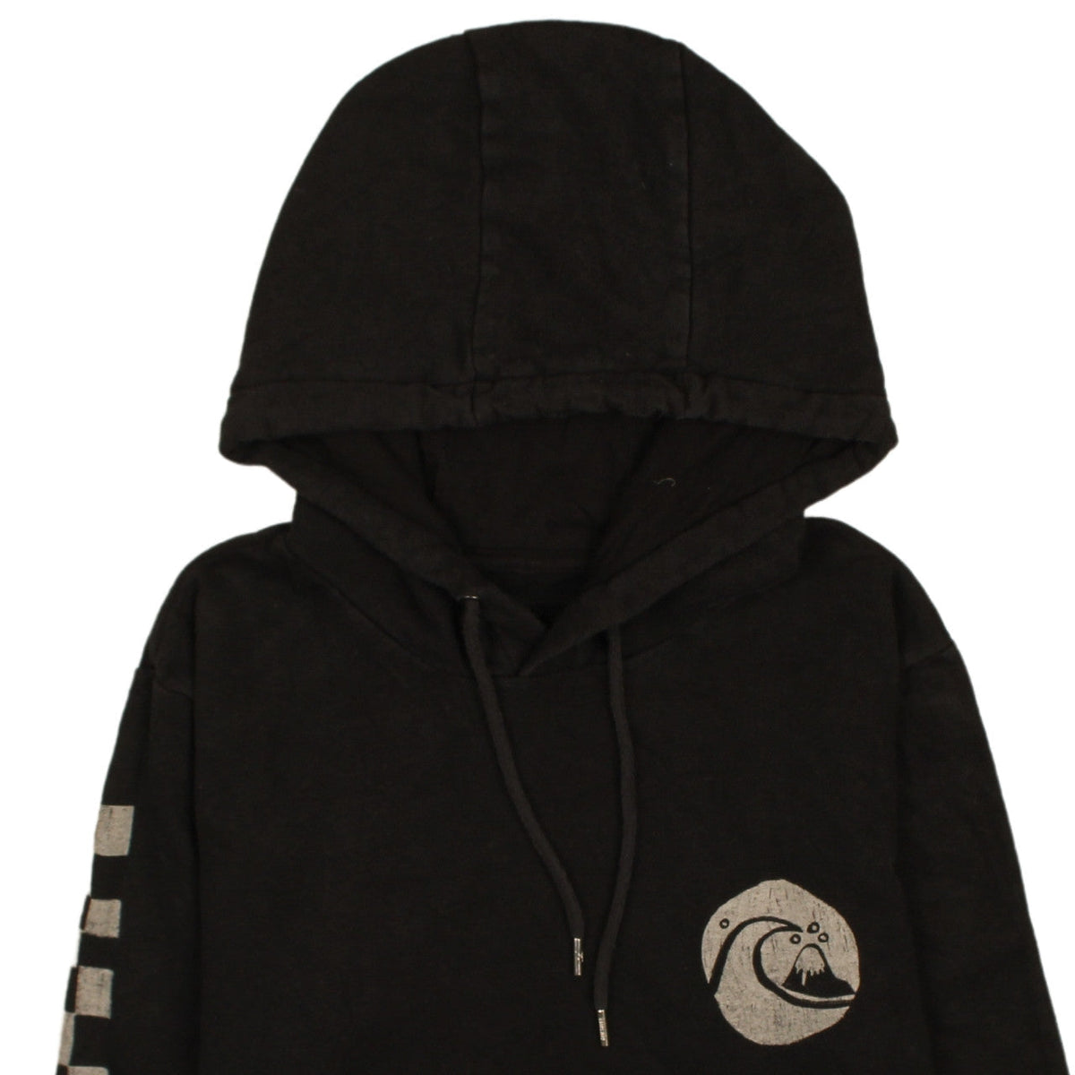 Quiksilver Men's Black Pullover Hoodie Small Surf Graphic
