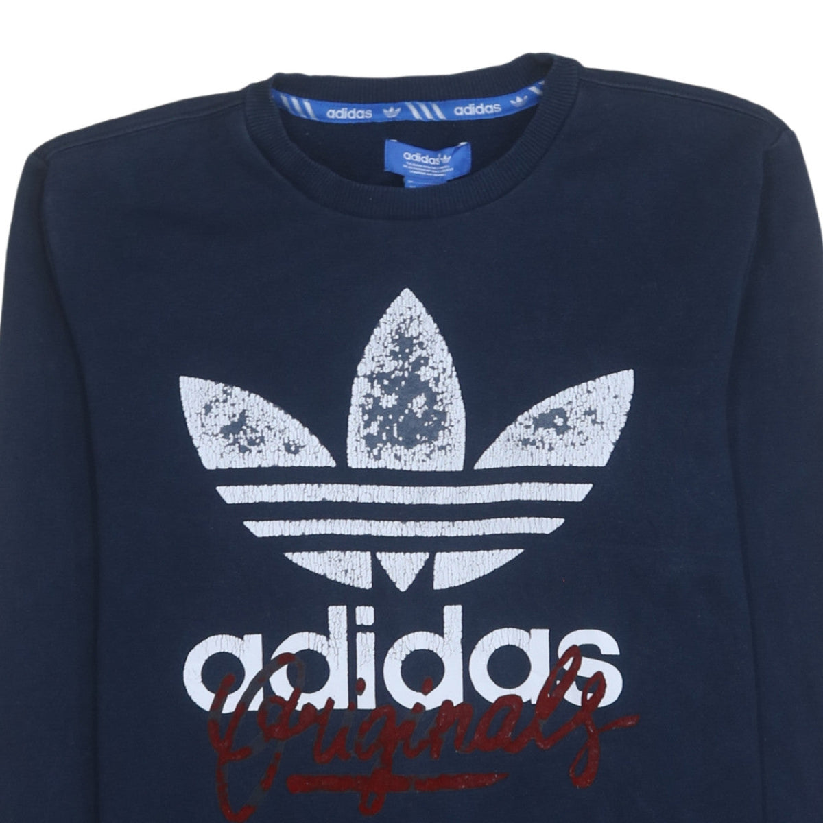 Adidas Originals Men's Blue Crew Neck Pullover Sweatshirt S