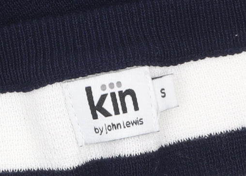 Kin by John Lewis Women's Navy White Striped Crew Neck Jumper Size S