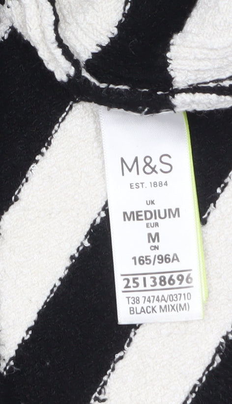 Marks & Spencer Womens Black Striped Pullover Jumper M
