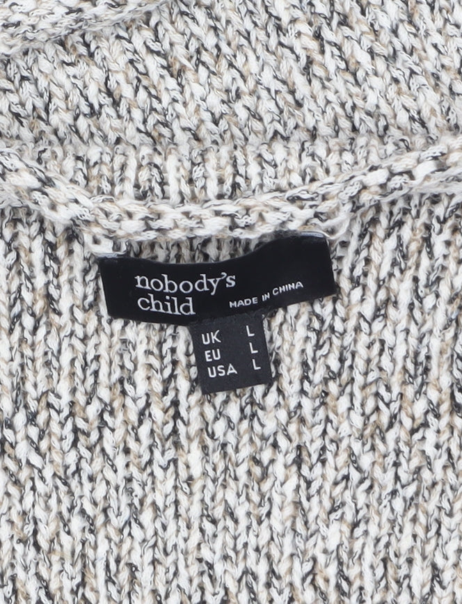 Nobody’s Child Women Beige Knit Chunky Pullover Jumper Size L