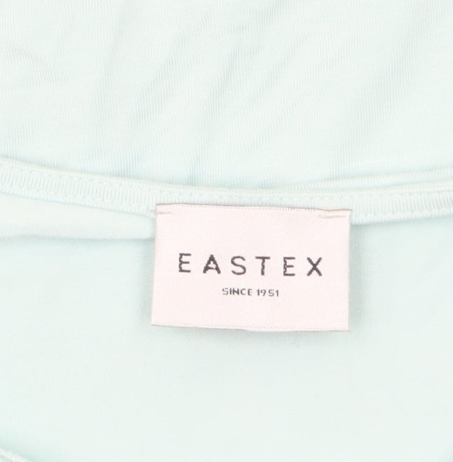 Eastex Women Blue 3/4 Sleeve Embroidered Round Neck Pullover Jumper Size 16