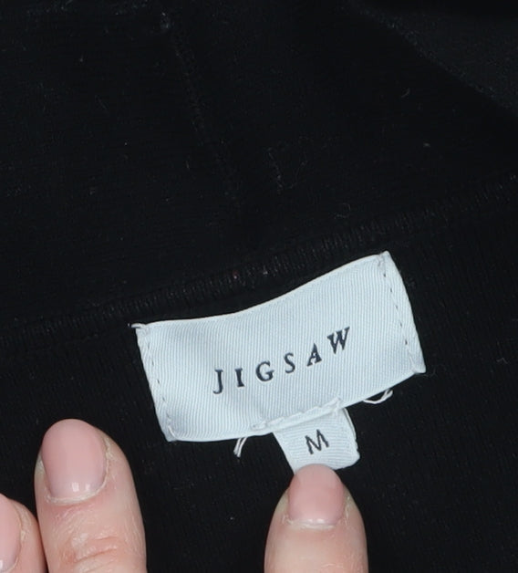 Jigsaw Womens Black Knit Cardigan M Viscose Blend Long Sleeve