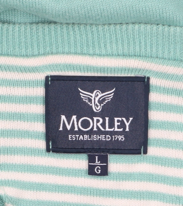 Morley Women’s Green V-Neck Cotton Pullover Jumper Size L