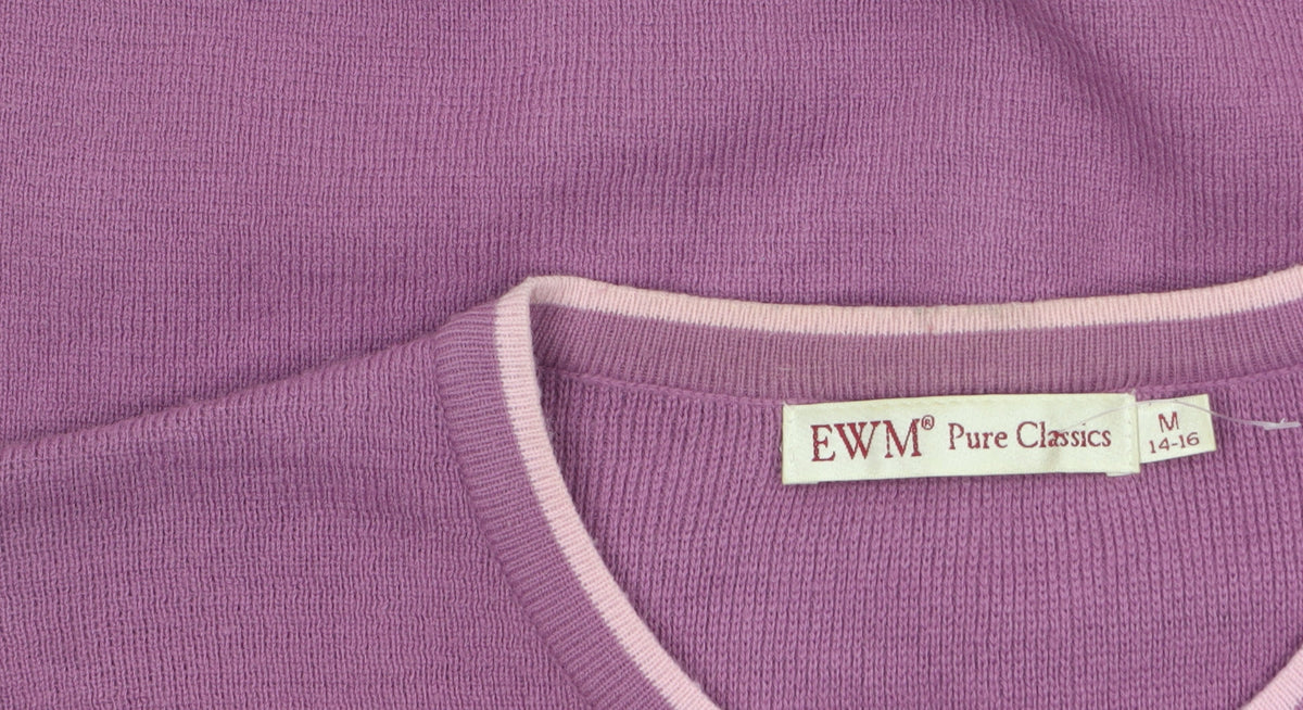 EWM Women's Purple Cardigan Knit Jumper Size 14-16 Acrylic