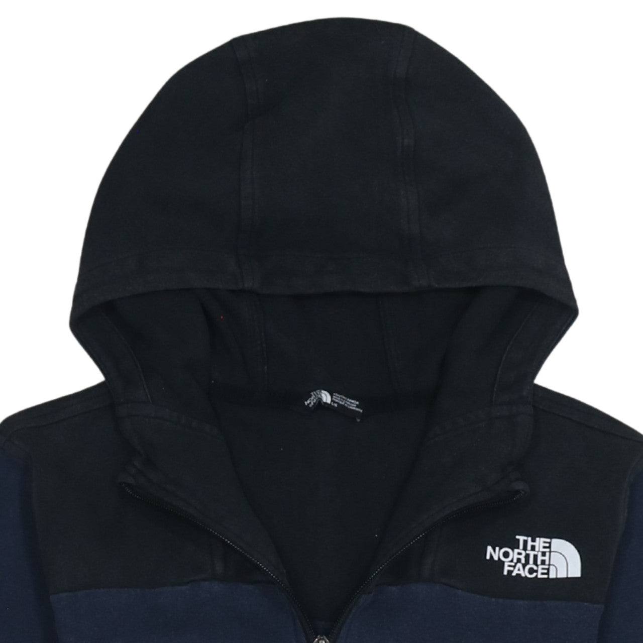 The North Face Boys Blue Colourblock Fleece Pullover Hoodie L