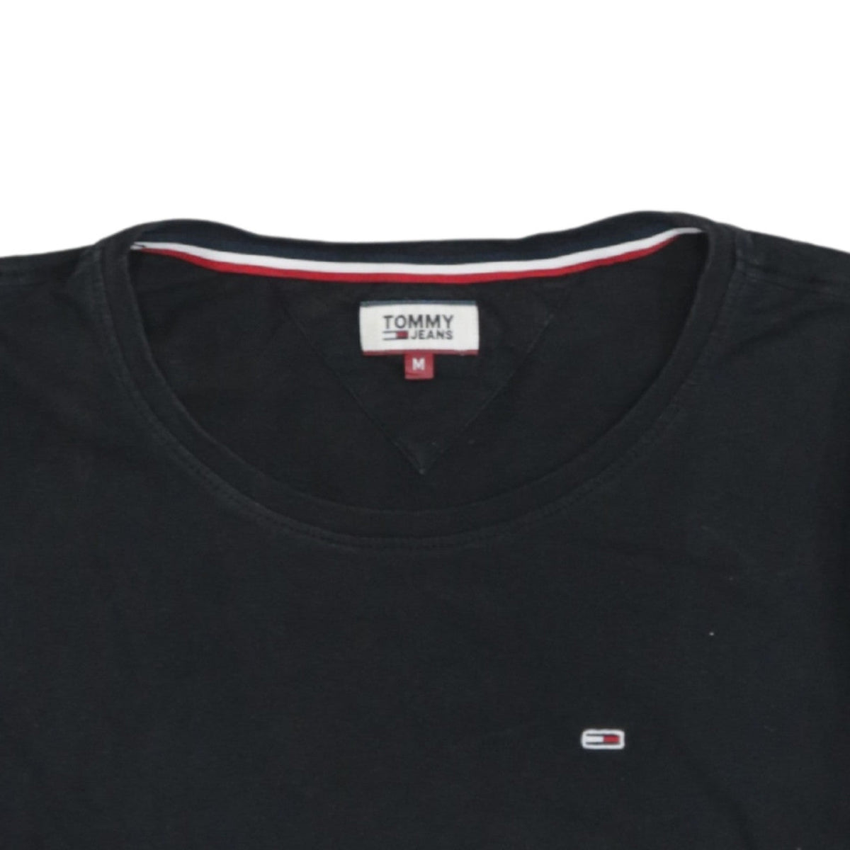 Tommy Jeans Men's Black Regular Fit Crew Neck T-Shirt Size M