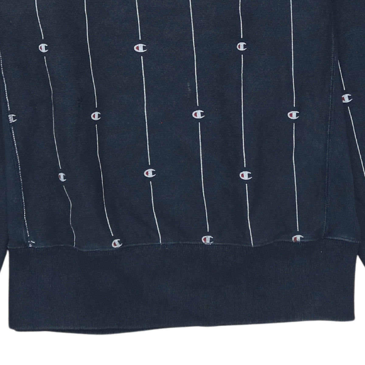 Champion Men's Navy Reverse Weave Logo Sweatshirt - Large