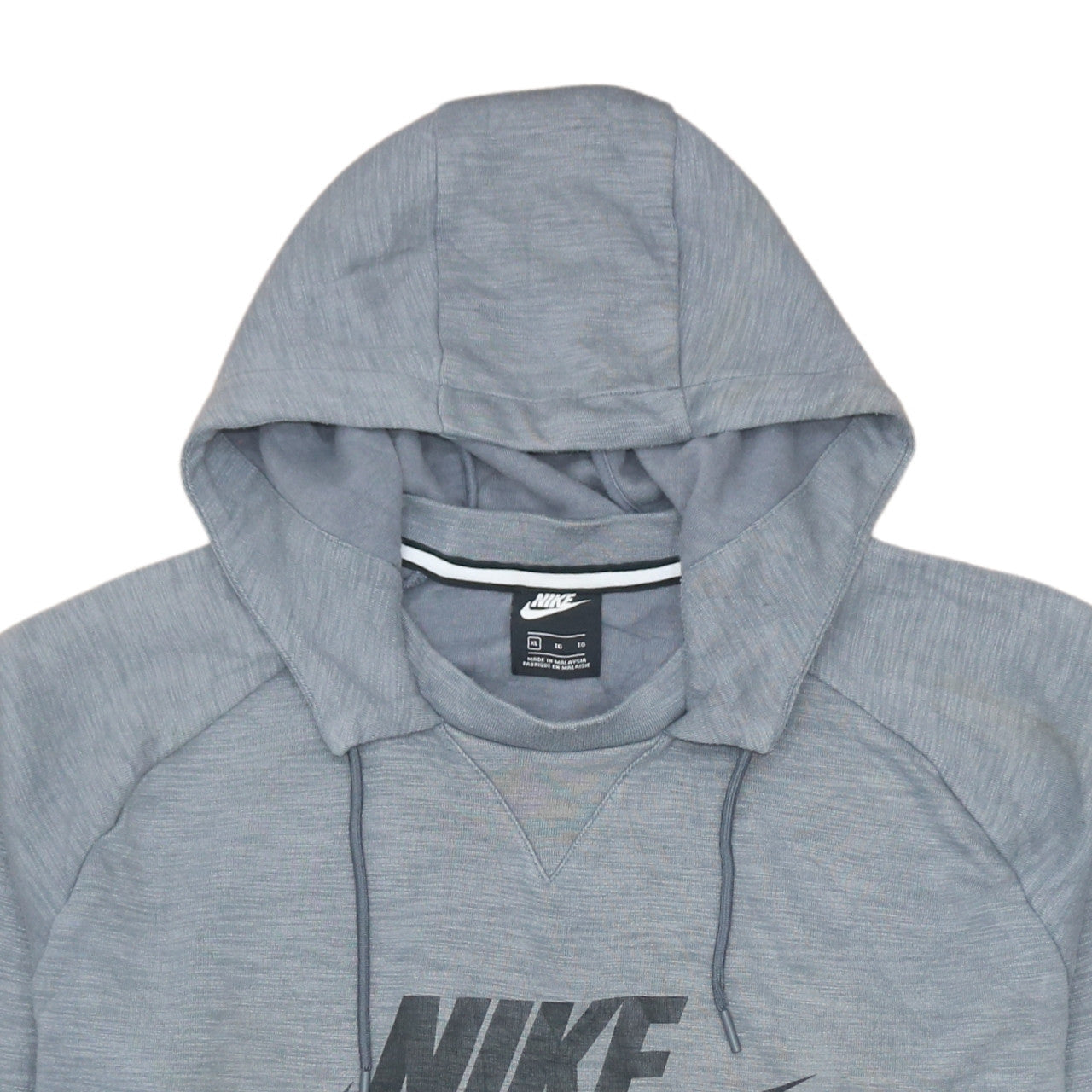 Nike Men's Grey XL Pullover Hoodie with Logo Print
