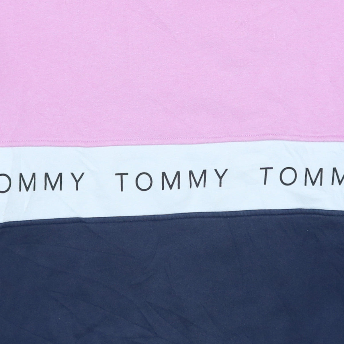 Tommy Jeans Women's Pink Navy Colourblock Logo Sweatshirt Size S