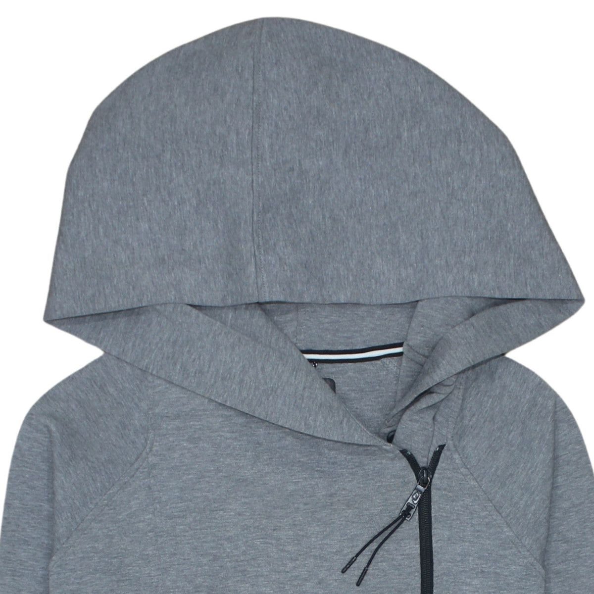 Nike Women Grey Full Zip Hoodie Small Asymmetric Zip Cotton Blend