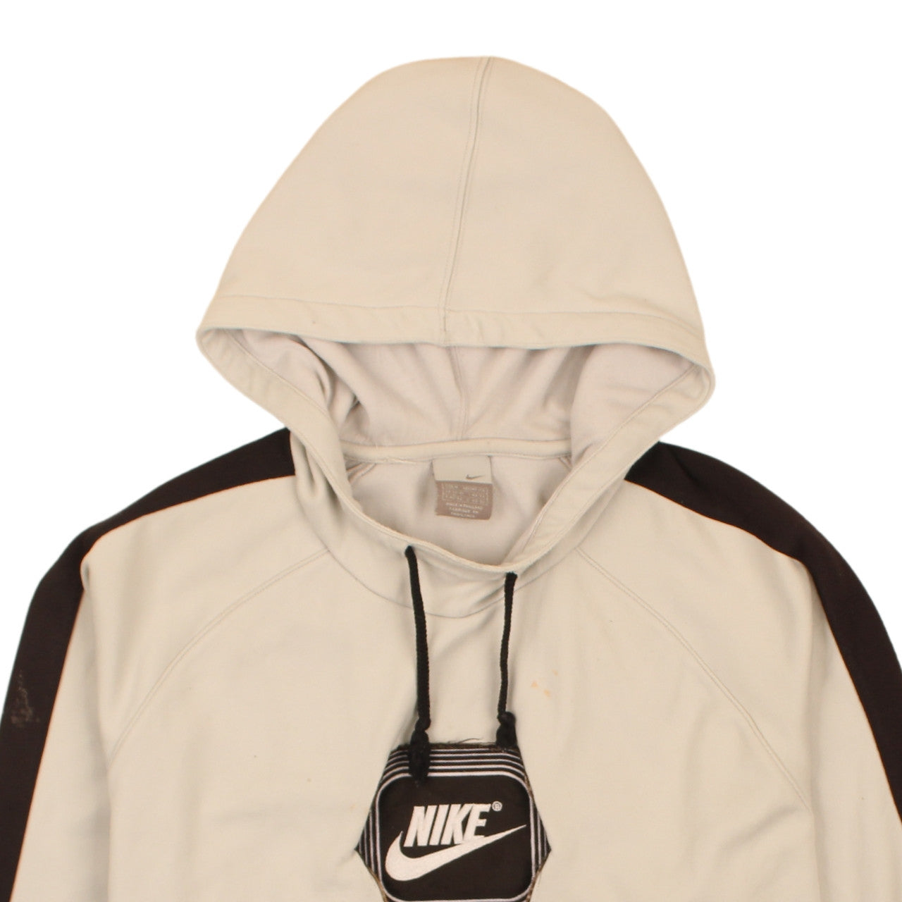 Nike Men's Beige Pullover Hoodie Size M Fleece Logo Sportswear
