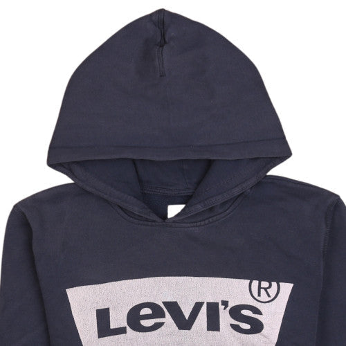 Levi's Boys Navy Blue Hoodie Pullover Size 14 Logo Cotton Sweatshirt