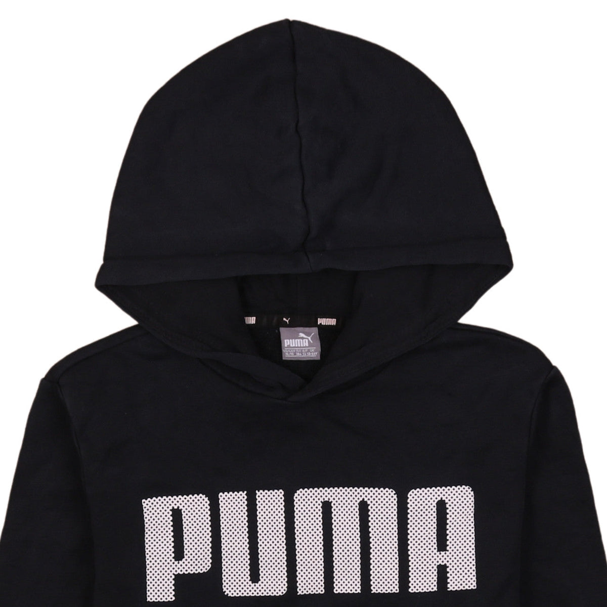 Puma Boys Black Hoodie 13-14 Years Pullover Fleece Sweatshirt