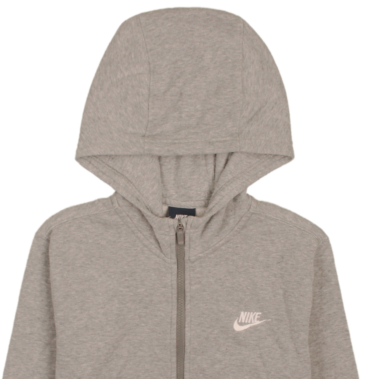 Nike Boys Grey Full Zip Hoodie 12-13 Years Regular Fit Logo Design